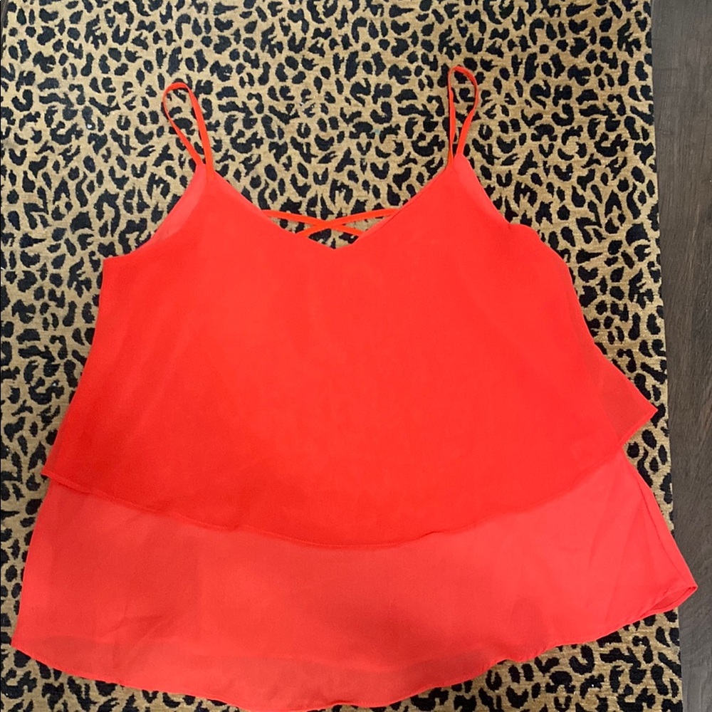 Women's Orange Sleeveless Top